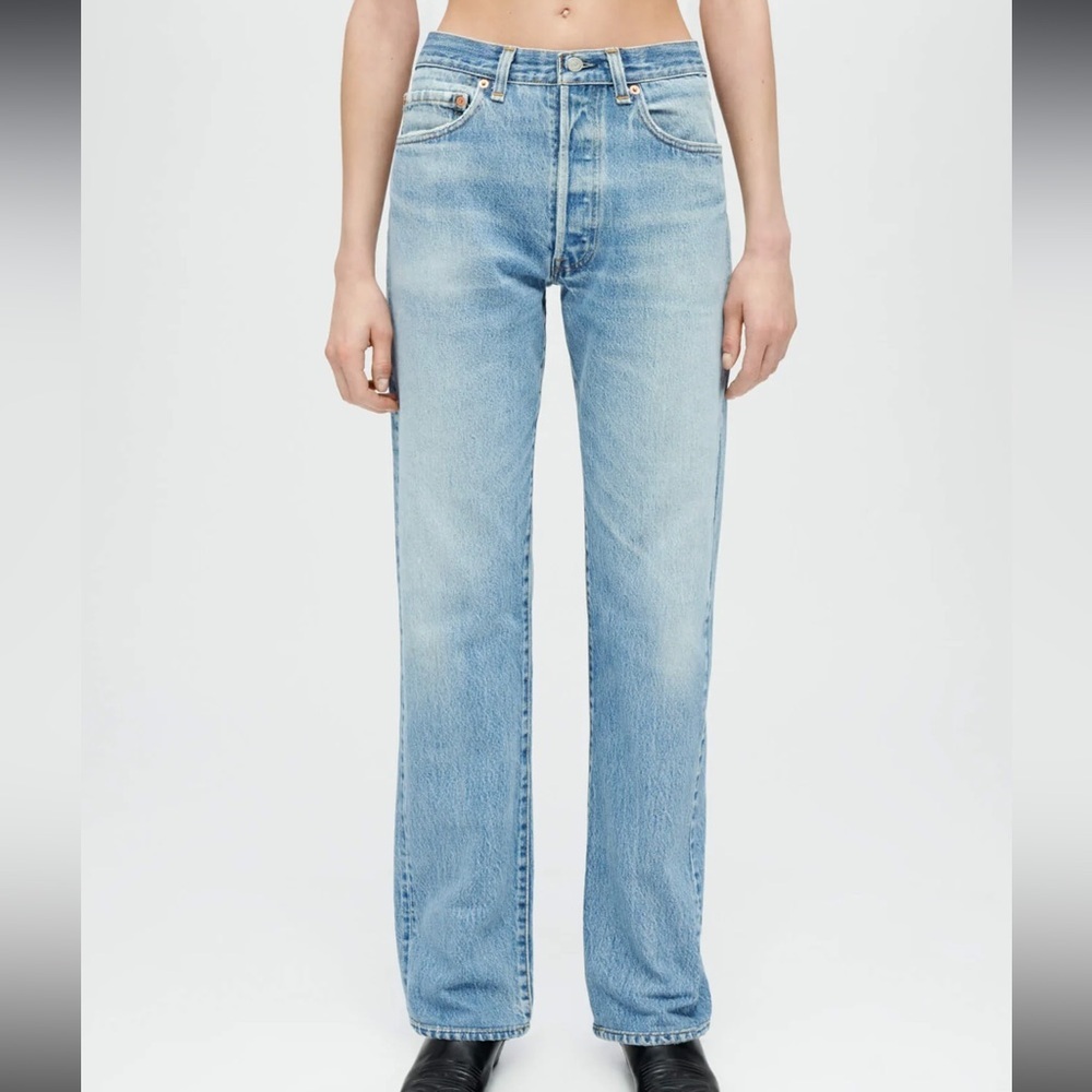Re/Done Light Blue Straight Leg Jeans